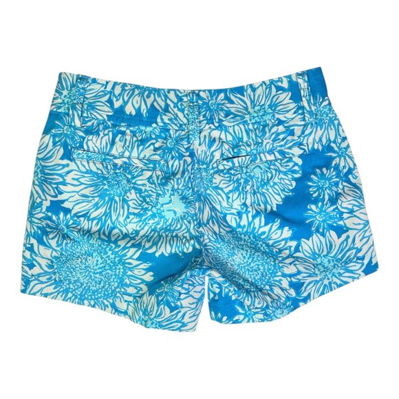 Lilly Pulitzer Size 000 The Callahan Short Blue Turquoise Floral Print - Picture 4 of 8